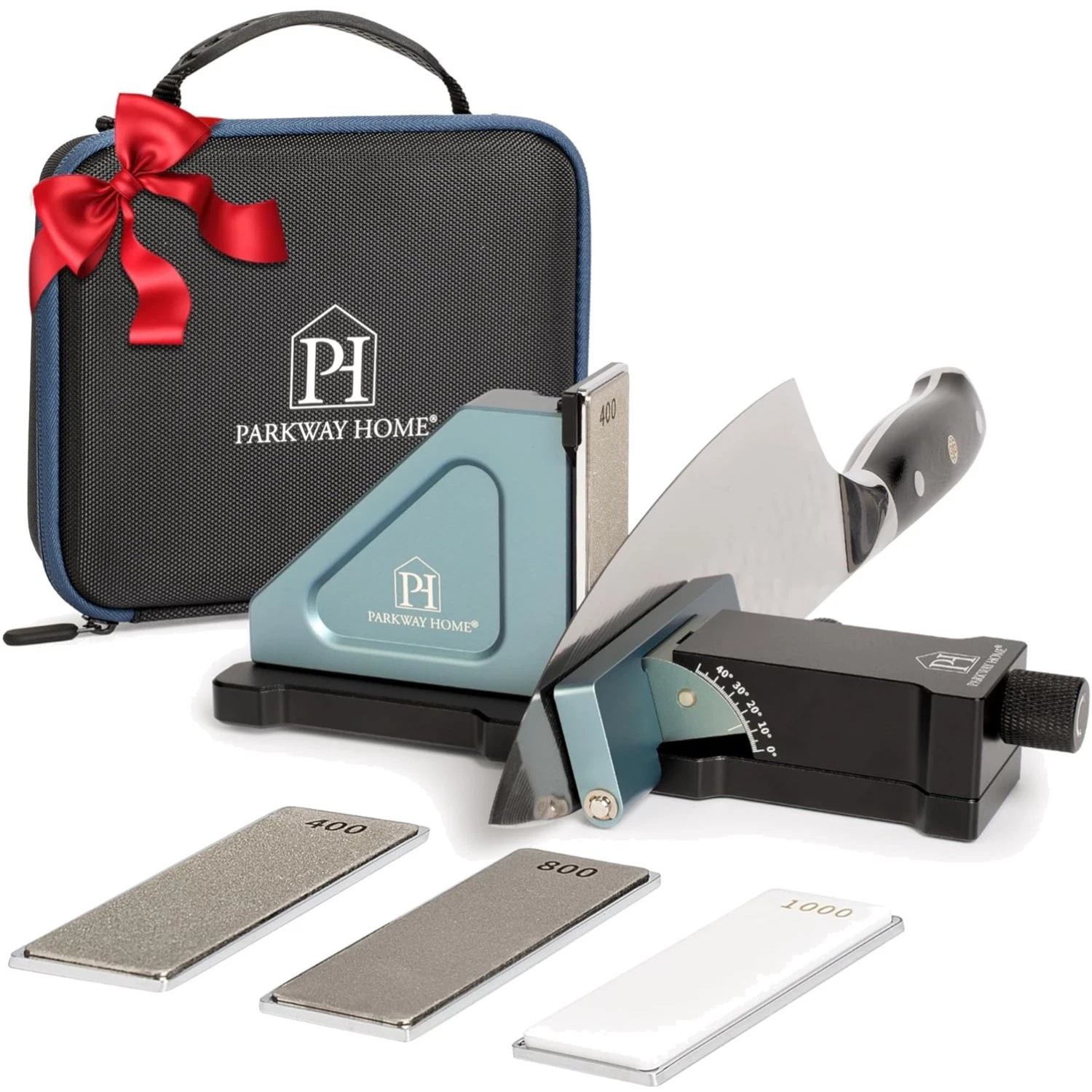 Rolling Knife Sharpener with Adjustable 10° to 40° Options and Adjustable Gri...