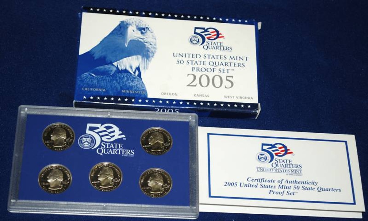 コレクション US Quarters Proof Set 2005 2008-20012 2005 US Proof Set - 5 pc ( State Quarters )