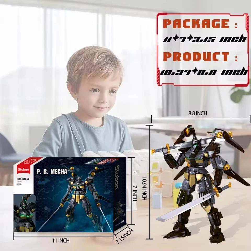 Sluban 534PCS Black Bat Mecha Robot Building Blocks Joint Movable Action Figure - Image 3 of 4