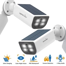 Wansview Solar Powered Security Camera 2K Wireless Outdoor Cam Human Detection