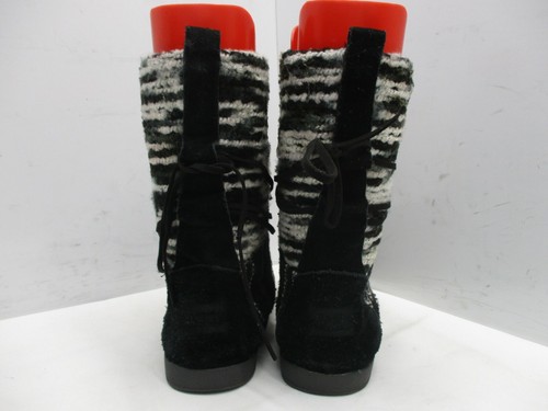 Toms Nepal Black Suede Leather Mid Calf Winter Comfort Boots Womens Size 8 - Picture 6 of 8