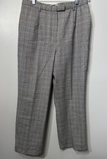 PENDLETON Pants Virgin Wool Lined Pockets Womens Size 8P Houndstooth Black/White