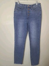 Lauren Conrad Skinny Ankle Button Fly Mid Rise Med Wash Jeans Size 8