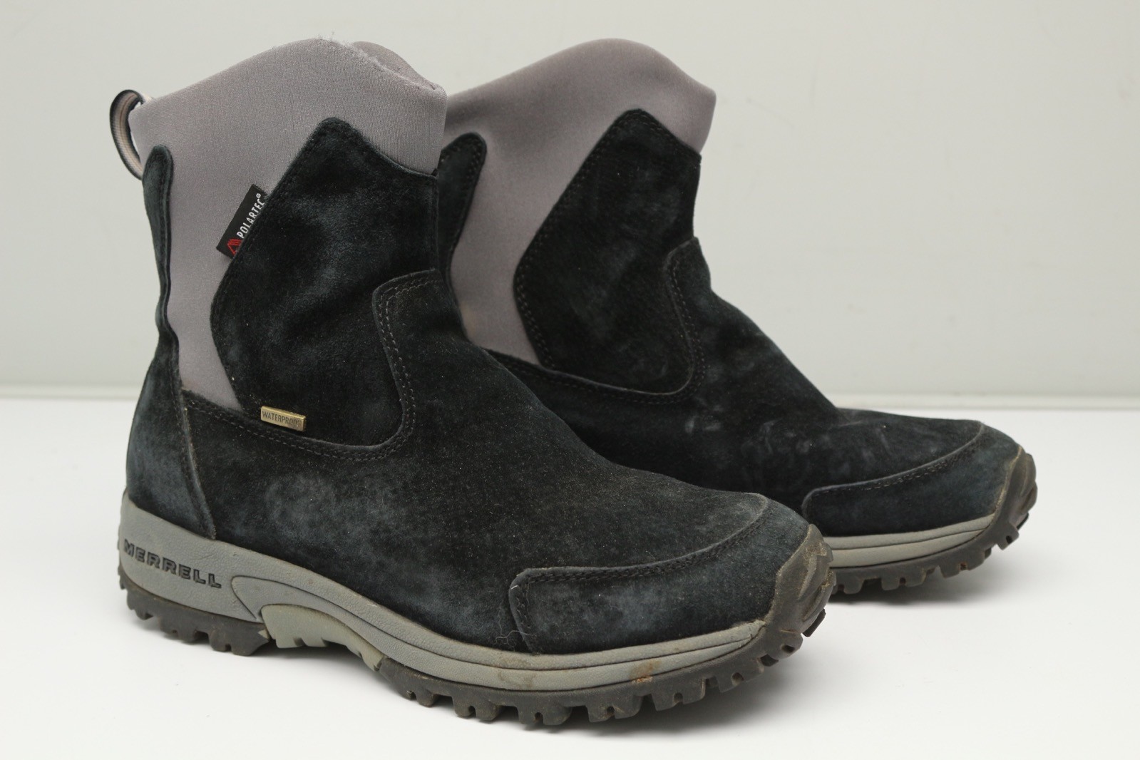 Merrell Stivali Donna Impermeabili 8 Nero Grigio Scamosciato Thinsulate Pull On Caviglia