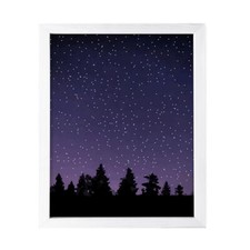 Designs ByLITA Forest Stars Night Sky, Wall Print Art Beautiful Flowers