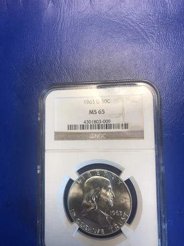 NGC 1963-D FRANKLIN HALF DOLLAR MS 65 BLAST WHITE
