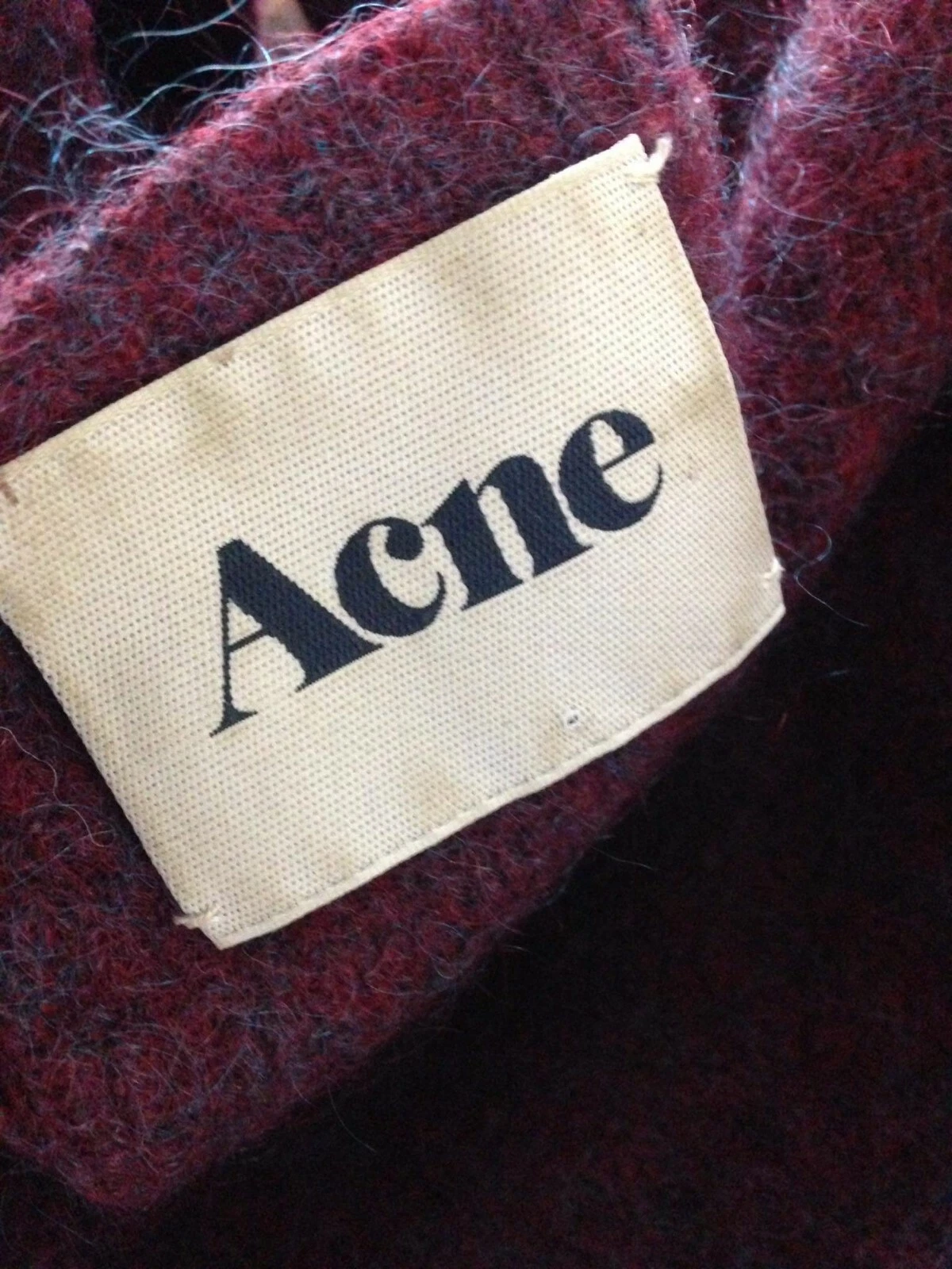 ACNE STUDIOS Abito maglione ACNE Wham Mohair Paw12 tunica oversize lana mohair bordeaux
