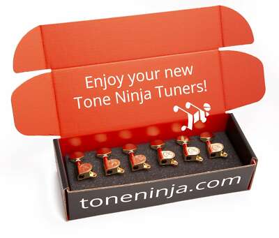 Genuine Tone Ninja Tuners, 6 Inline Staggered, Gold