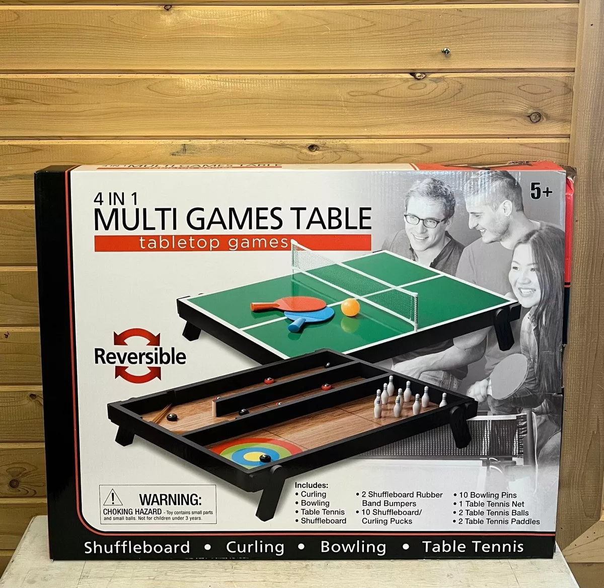 4-in-1 Multi Games Table Tabletop Shuffleboard, Curling, Bowling, Table  Tennis