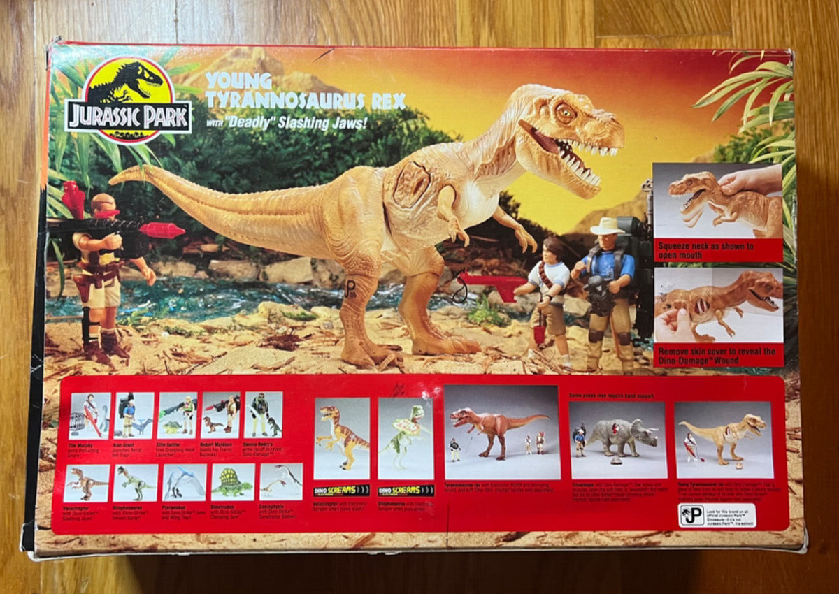 1993 Jurassic Park Young T-Rex With Deadly Slashing Jaw - NEW IN