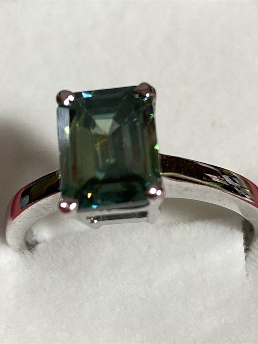 Pierre Moissanite 2,90 Ct - Bleu/vert - VVS1 - Créée En Laboratoire - Neuf Sans Emballage