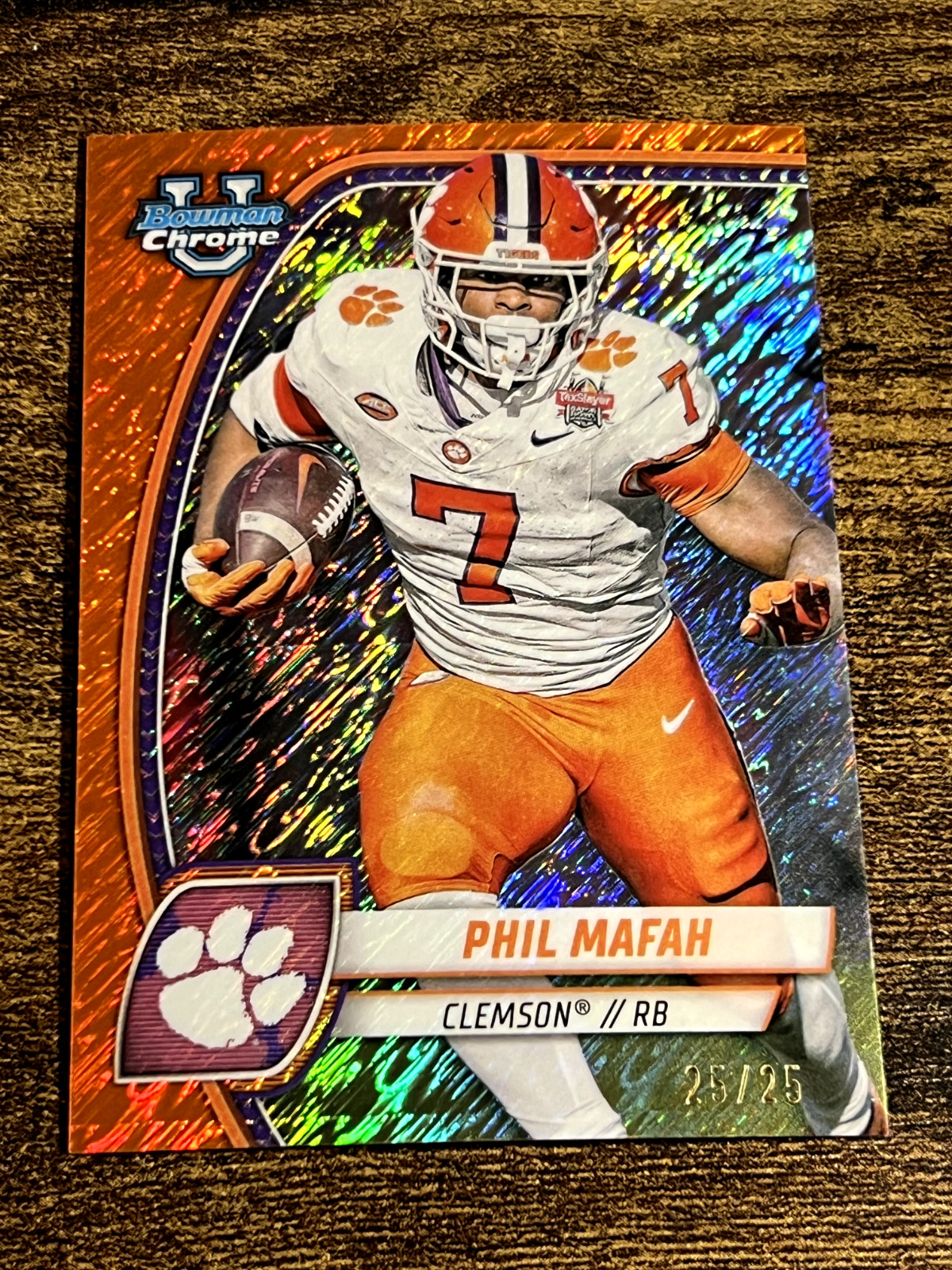 PHIL MAFAH 2024 Bowman Chrome University #144 Orange Shimmer Refractor /25