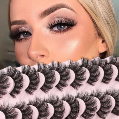 10 Pairs Russian Style Wimpern Dd Curl Nerz Falsche Lichtlichter /  