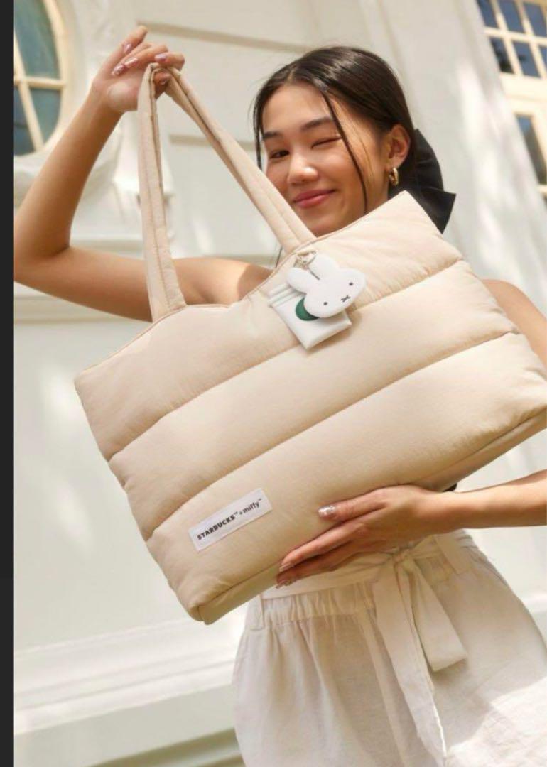 Singapore Starbucks miffy Puffer Tote Bag White 18-4.7-12in New | eBay