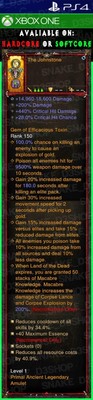 Diablo 3 - PS4 - Xbox One - Fully Modded PRIMAL Amulet - The Johnstone - Necro