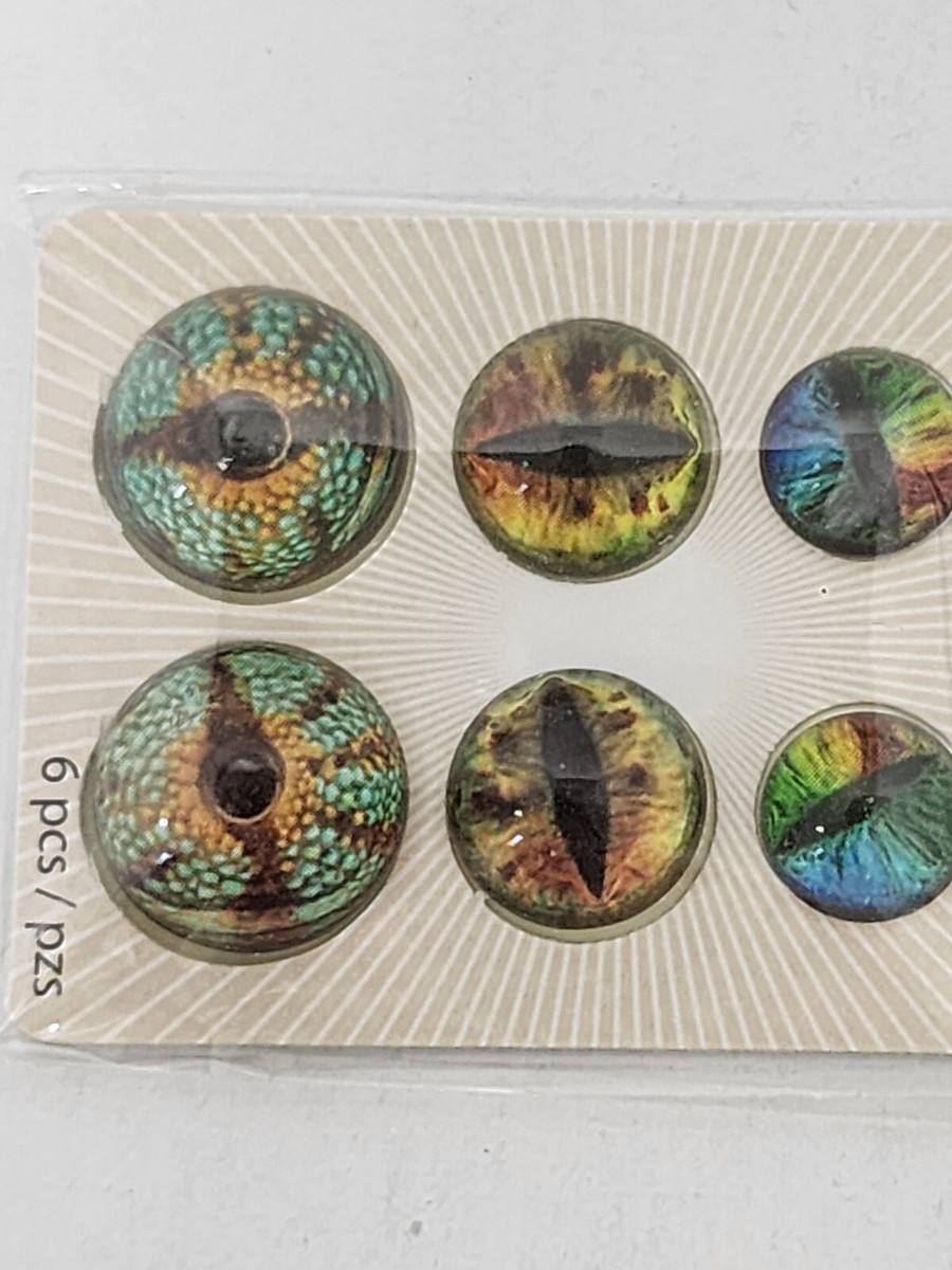 Steampunk Acrylic Accents 6/Pkg-Dragon Eyes Brights 845227040541