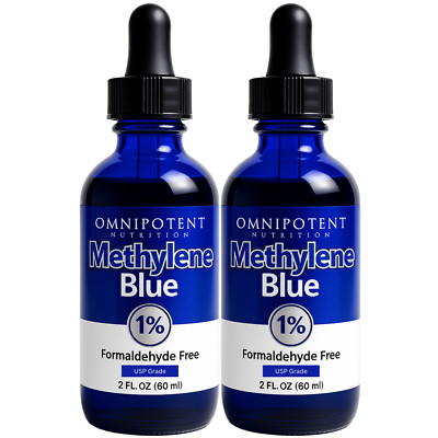 2 Pack: 2oz Methylene Blue 1% USP Pharmaceutical Grade 1200mg! - Ultra Pure