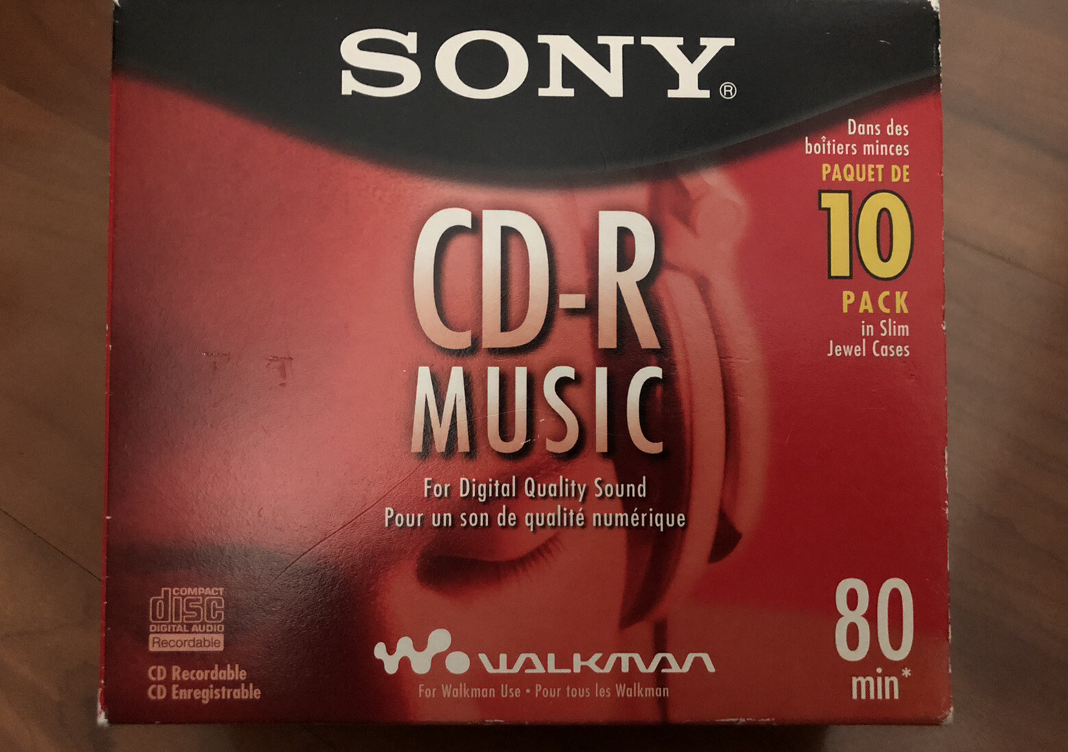 Sony CDR Music 80 min. Compact Disc Recordable in Slim Jewel Cases 10