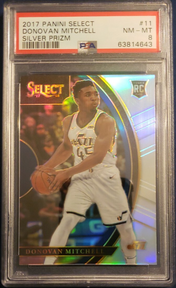 Donovan Mitchell RC⚡2017-18 Select #11 Silver PSA 8 🏀 CLEVELAND CAVALIER MVP 📈