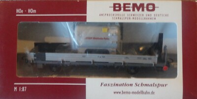BEMO  2267 111   (Spur H0m)   Flachwagen der RhB  7501 + OVP  - unbenutzt