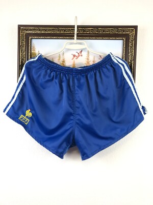 Short Vintage Polyamide Bleu – Made In France – Années 80 – Taille L – Homme
