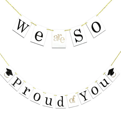 Glückwunsch Abschluss Deko, ''We Are So Proud of You'' Abschluss Banner, Party Dec