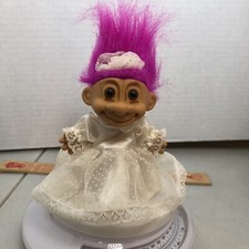 Russ 4.5" Troll Bride Doll With Pink Hair