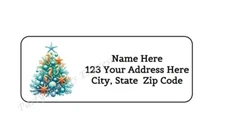 30 BEACH TREE CHRISTMAS PERSONALIZED RETURN ADDRESS LABELS 1 in X 2.625 in