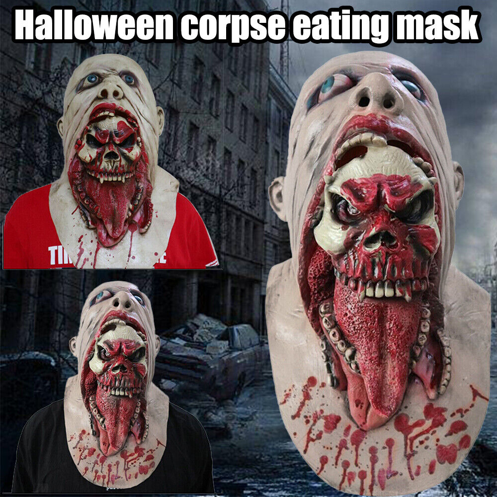 Halloween Latex Blutige Zombie Maske Schrecklich Vollkopf Kostüm Cosplay Maske