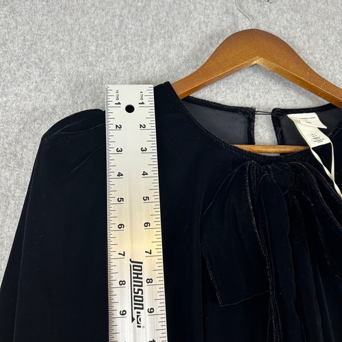 The Vampire's Wife X H&M Dress Women Large Black Velvet Long Sleeve Ruffled NWT - Picture 2 of 14