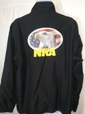 NEW! NRA National Rifle Association Black Jacket Windbreaker w/Eagle Men's Large