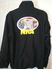 NEW! NRA National Rifle Association Black Jacket Windbreaker w/Eagle Men's Large
