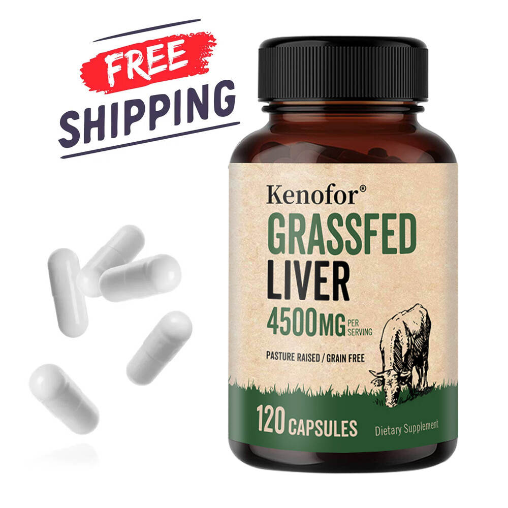 Beef Liver Capsules 4,500 mg Grassfed Beef Liver Supplements Vitamins Minerals