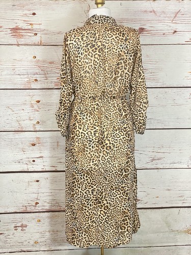 LIFE Love Is For Eternity Duster Coverup Sz Large Leopard Print Long Maxi NWT - Picture 9 of 19