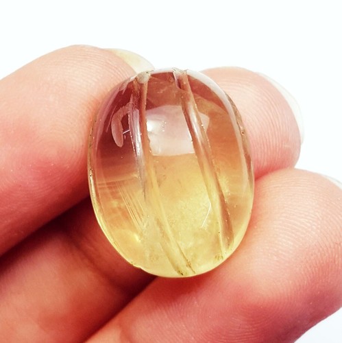 Brazilian Natural Lemon Topaz Oval Shape 17.40 Ct Certified Loose Gemstone - Picture 4 of 7