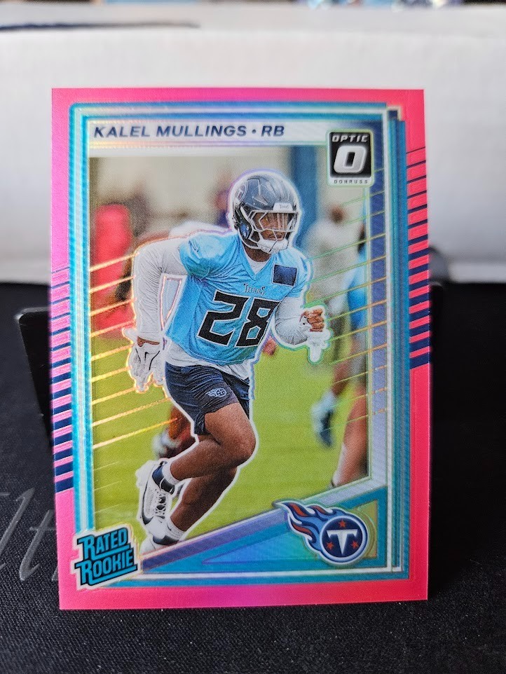 2025 Panini Donruss - Rated Rookie Kalel Mullings #378 Optic Preview Pink