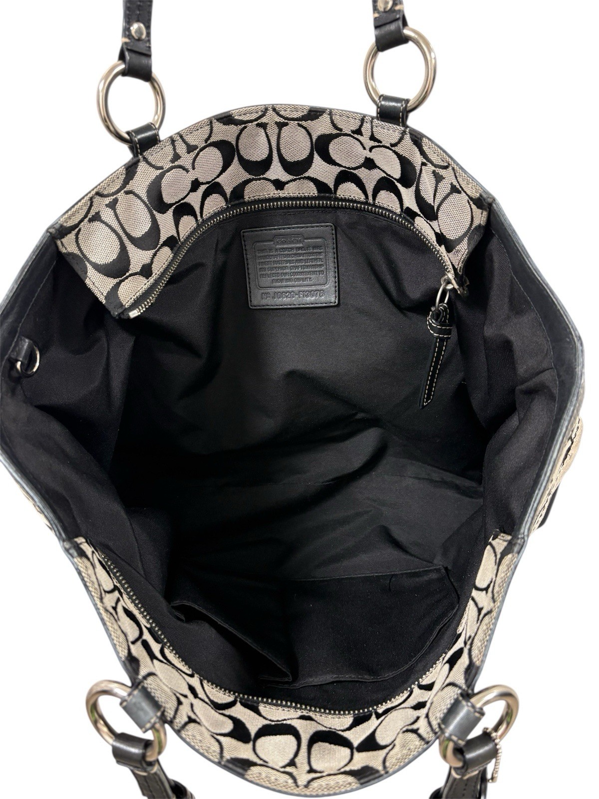 Coach Patchwork Large Tote Leather Trim Zipper Cl… - image 6