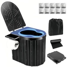 Portable Camping Toilet for Adults With Urine Gel  Leak-Proof Bags and Wider...