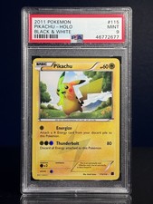 PSA 9 Mint Pikachu 115/114 Pokemon 2011 Black & White Base Set Holo Secret Rare