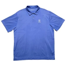 TPC Louisiana Polo Shirt XL Men Blue Short Sleeve Nike Golf Dri-Fit Stretch