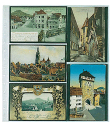 5 x SAFE 7750 Postkarten-Blätter für Ringbinder Favorit 14 Ring 5 Taschen