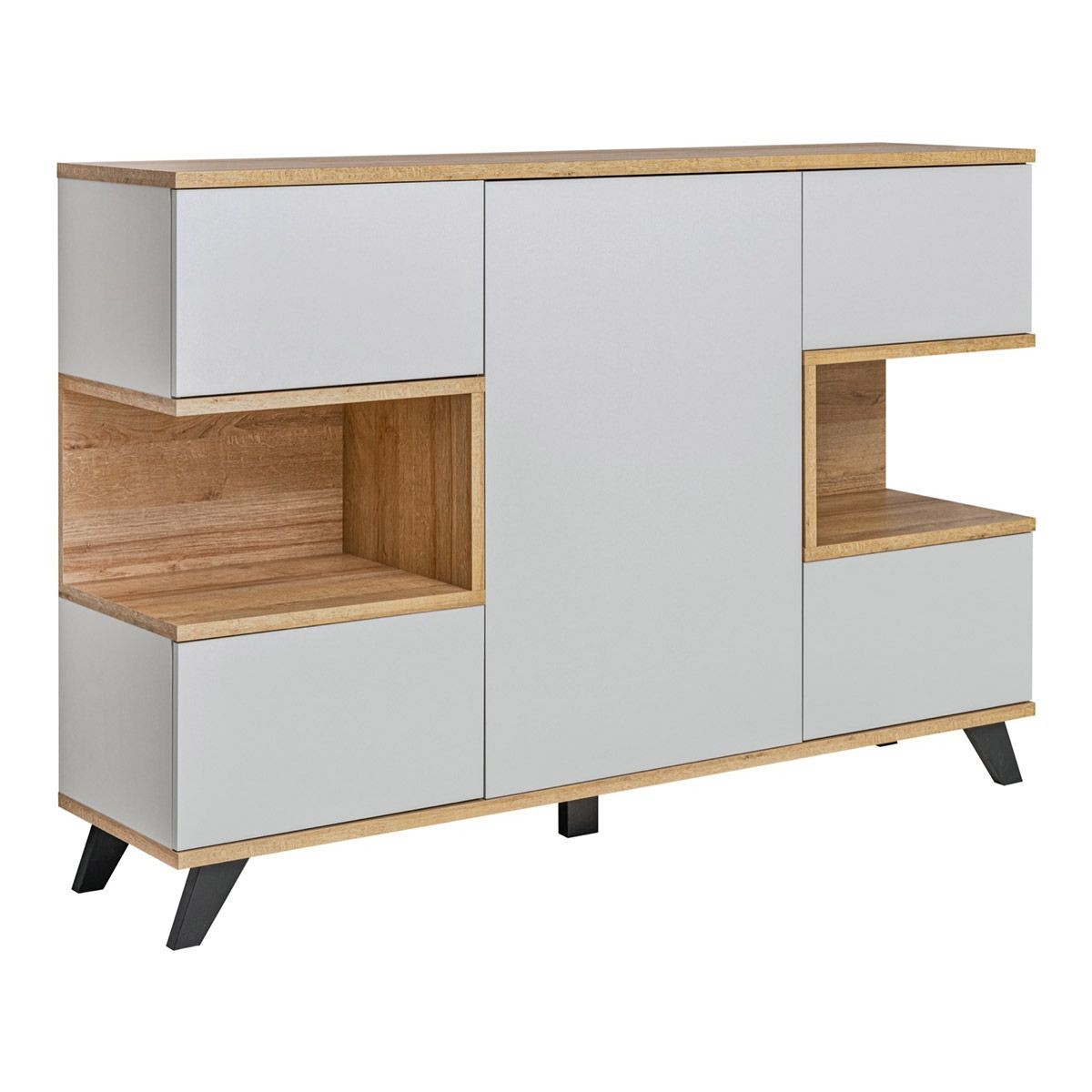 Buffet enfilade 160cm gris Bogota meuble de rangement design scandinave