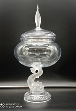 Ancien grand Drageoir en Cristal de BACCARAT ou Portieux Modèle Dragon , H50 cm.