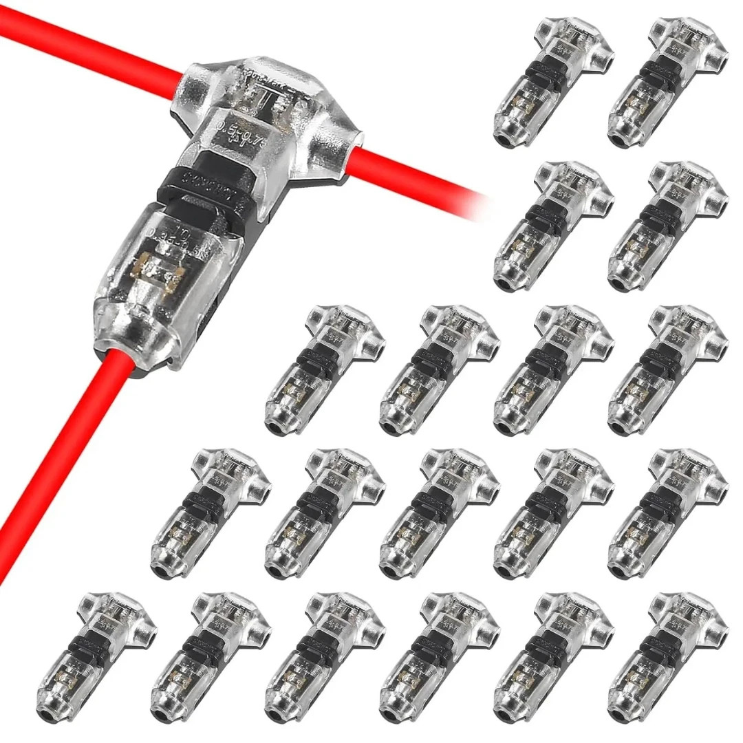 10pcs T-Type 1-Pin Quick Wire Splice Connectors – No Stripping, Tool-Free - NEW