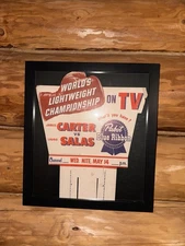 Vintage Pabst Blue Ribbon World Lightweight Championship Carter Vs Salas Framed