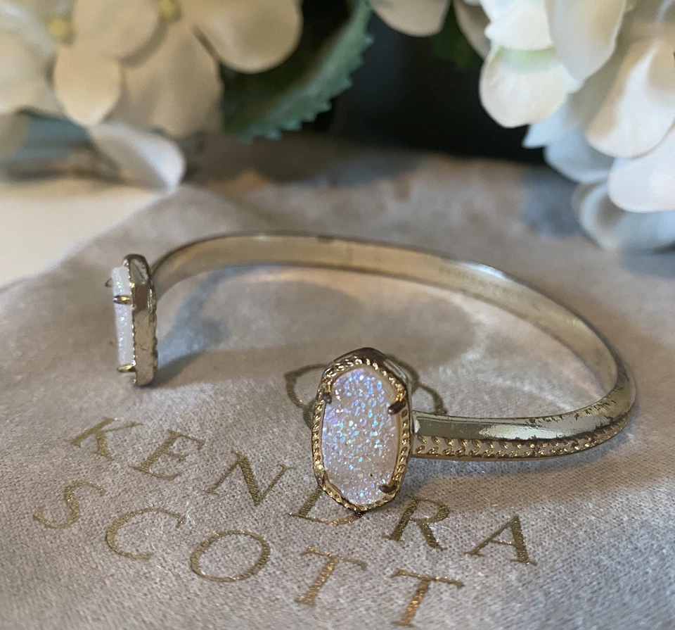 Kendra Scott Elton Cuff Bracelet ~ Gold & Iridescent Drusy - Image 3 of 4