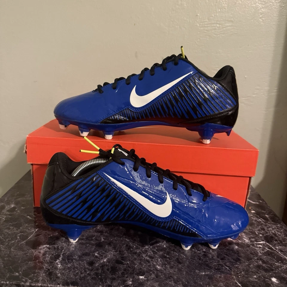 Nike Vapor Carbon Elite Strike 4 Low D Football Cleats Size 9.5 Blue/Black - Image 2 of 4