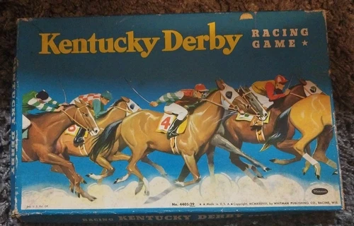 Vtg 1938 Kentucky Derby Horse Racing Game Red Horses Whitman Publishing Incomple