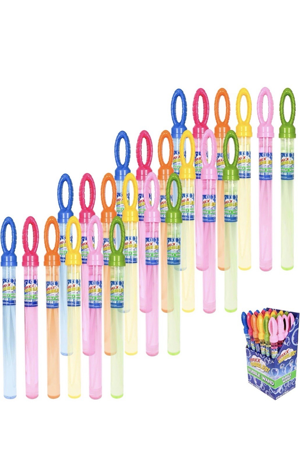 Bubble Wands 24-Pack for Kids Summer Outdoor Toys Party Pack