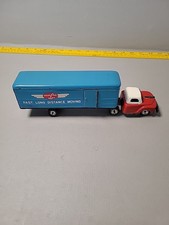 Ichimura Tin Litho Friction Speedy Van Lines Trailer Truck 9.5" Japan Vintage